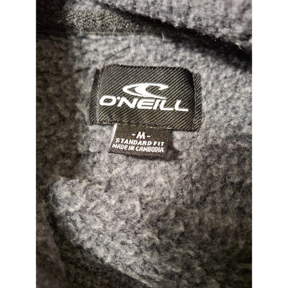Oneill Hoodie Sweatshirt Mens Medium Gray Athletic Pullover Active Logo Beach - Picture 5 of 9